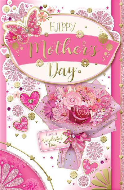 To My Wife Bouquet Of Pink Flowers Design Mother's Day Card