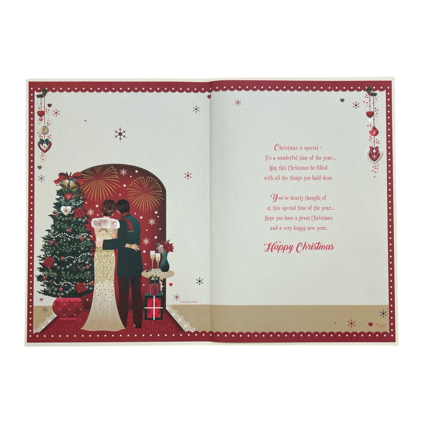 To Both of You Beautiful Couple Enjoying Fireworks Design Christmas Card