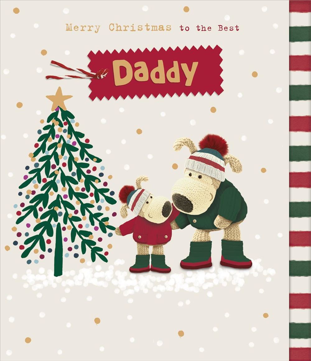 Boofle Near Xmas Tree Daddy Christmas Card