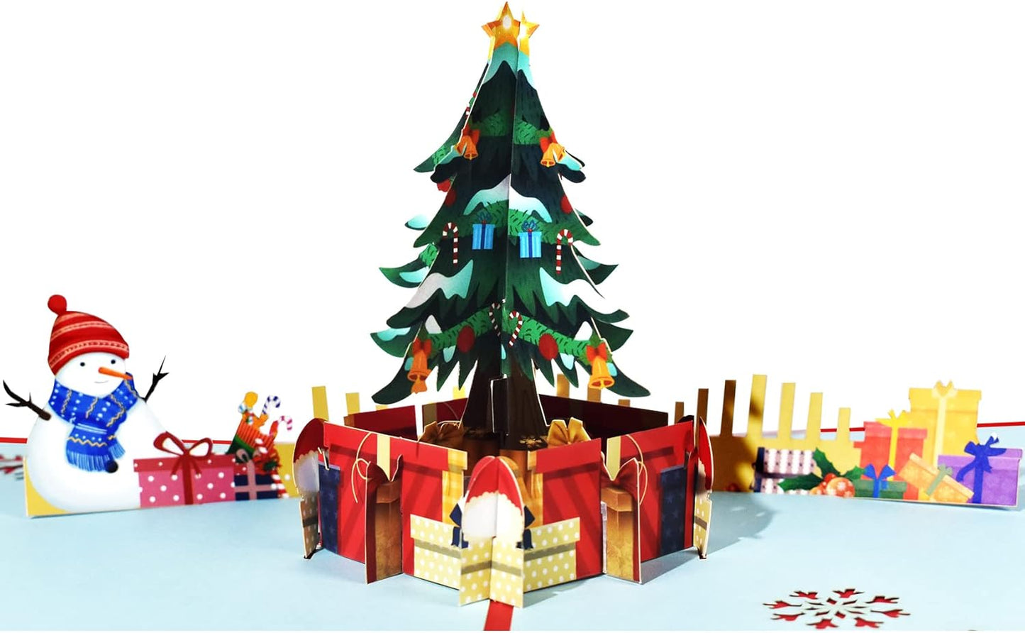 Merry Magic with Colorful Xmas Tree 3D Pop Up Christmas Card