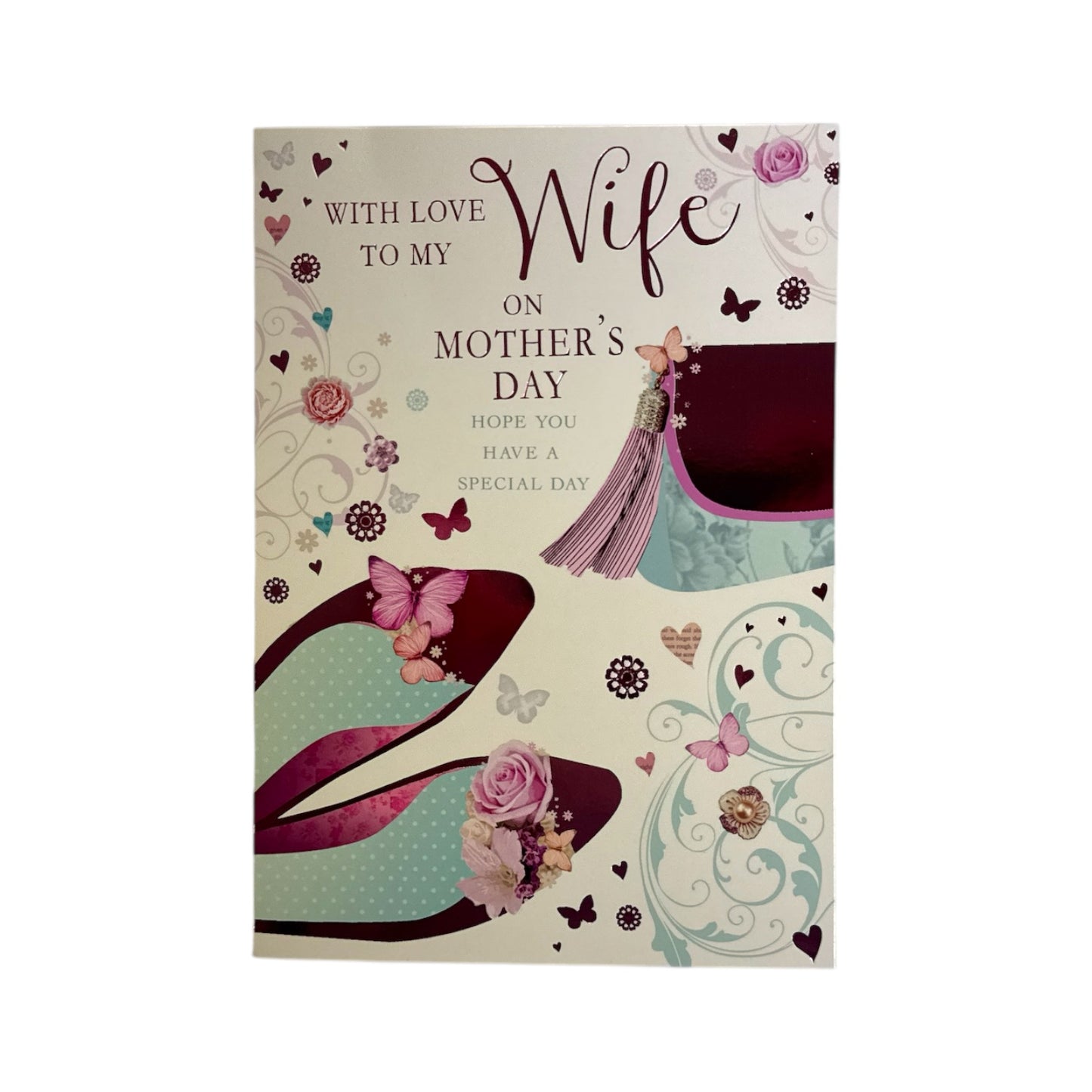 To My Wife Floral Shoes and Purse Design Mother's Day Card