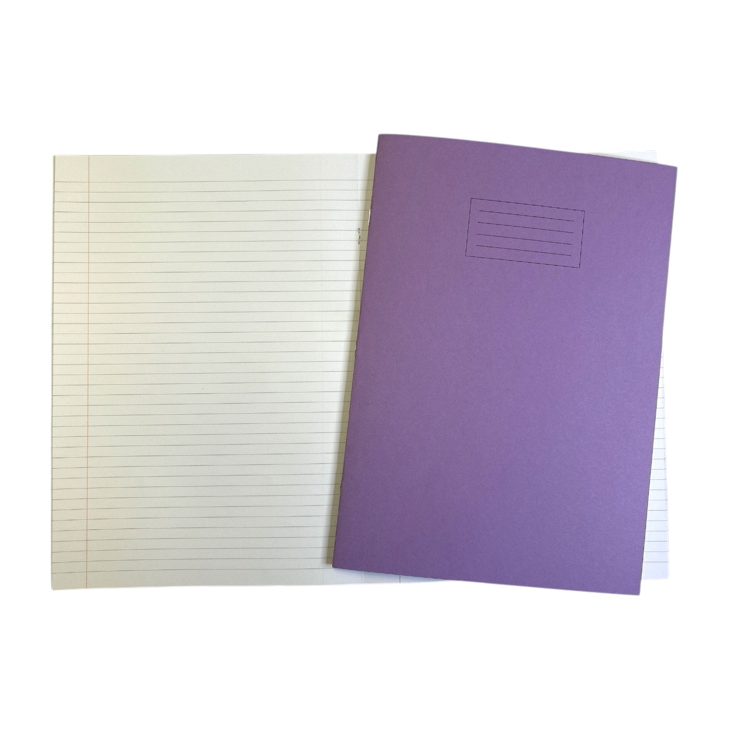Janrax A4+ Purple 48 Page Feint Ruled and Margin Exercise Book WF Paper with 225gsm Manilla Cover 240x340mm Workbook