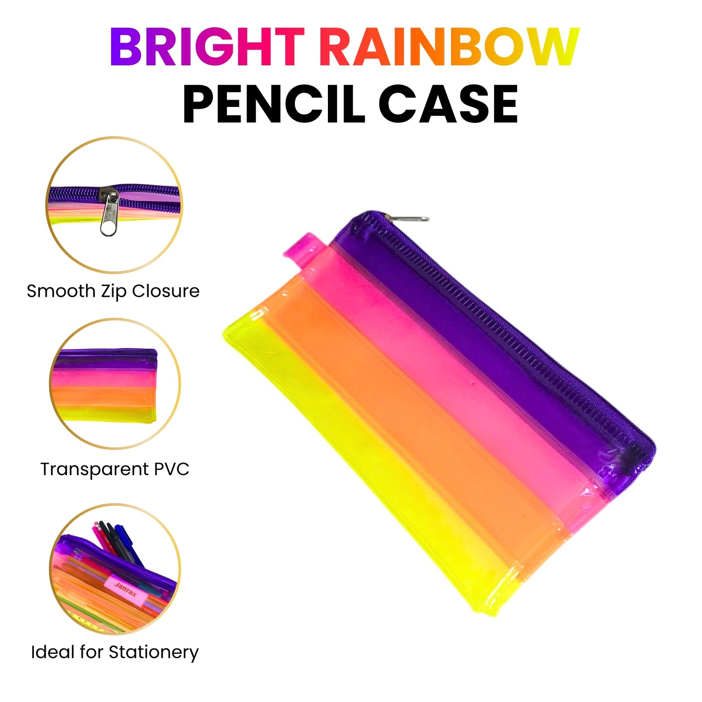 DL Rainbow Coloured Rainbow Pencil Case