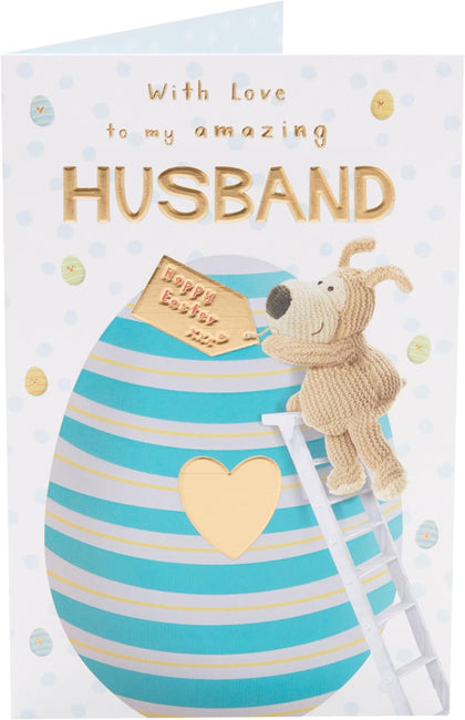 To My Amazing Husband Boofle Climbing on Egg Easter Card