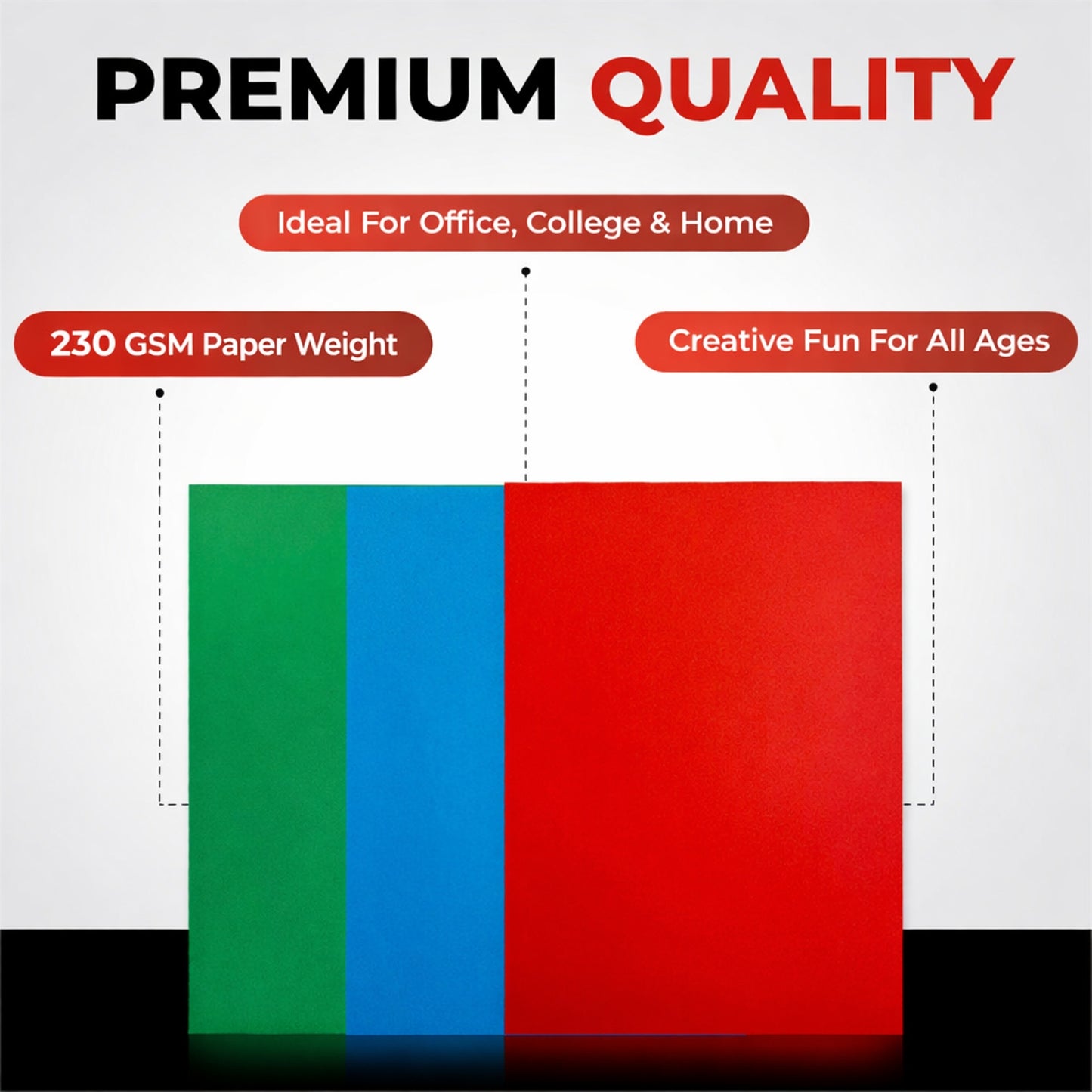 Pack of 20 Sheets A2 Orange Colored Craft Papers 230gsm