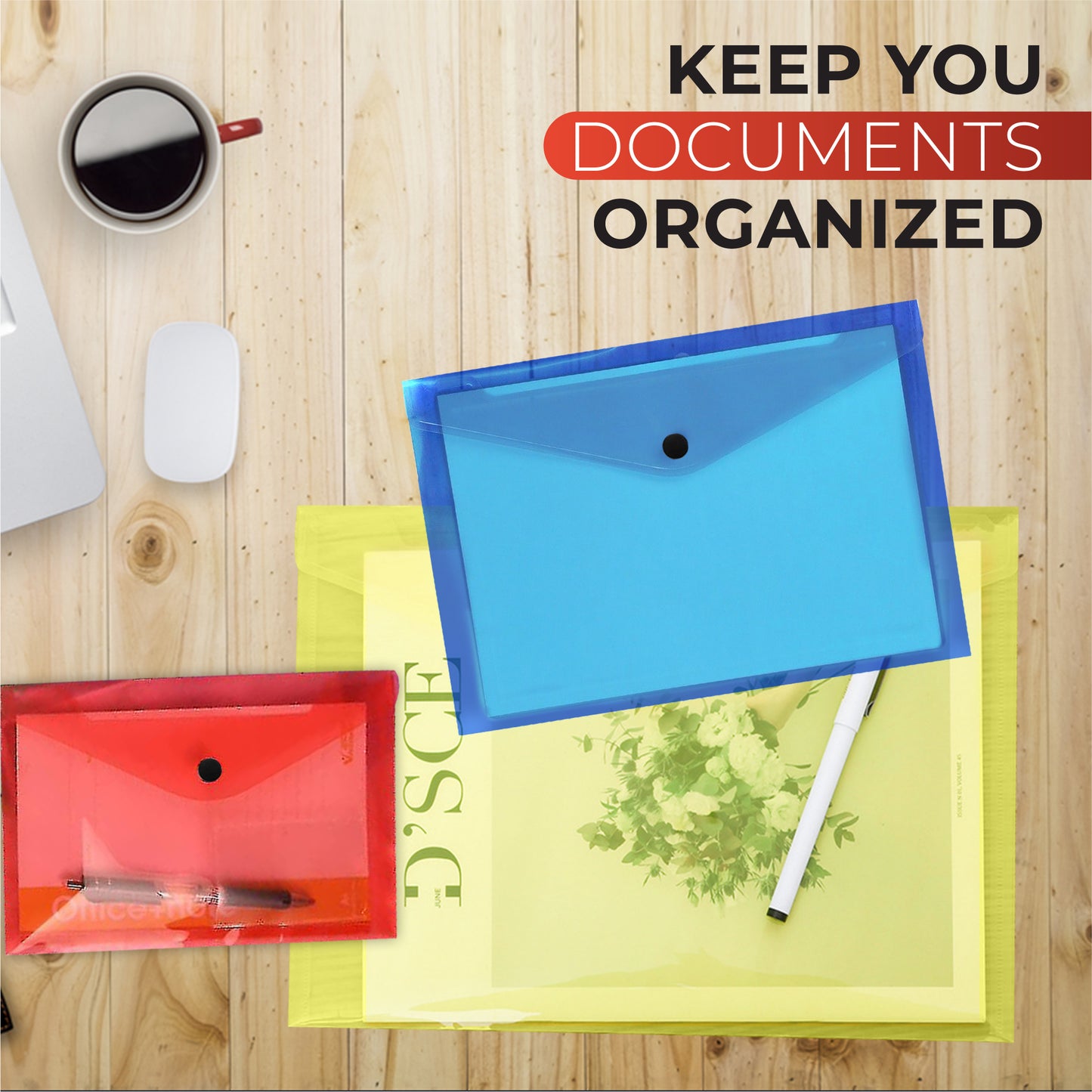 Pack of 12 A5 Green Document Wallets by Janrax