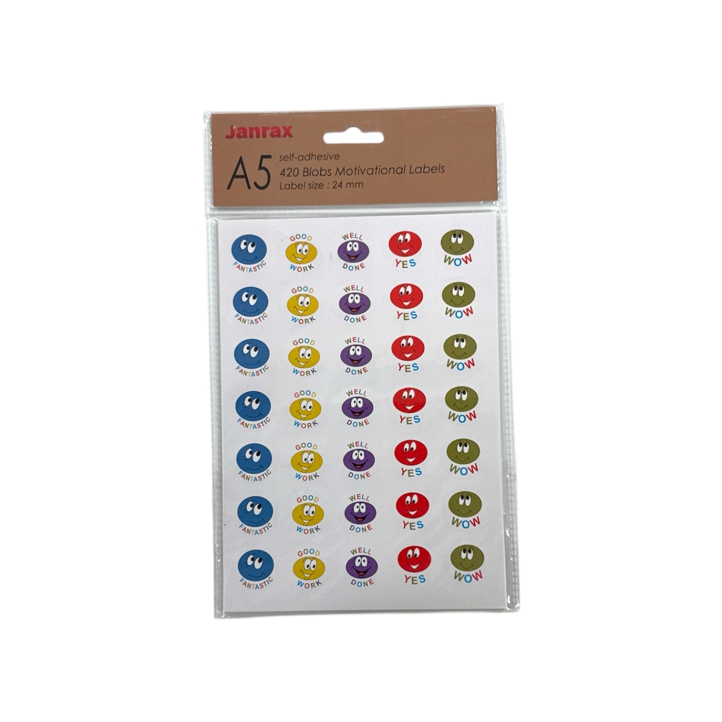 Pack of 5040 Motivational Blobs 24mm Self-Adhesive Labels