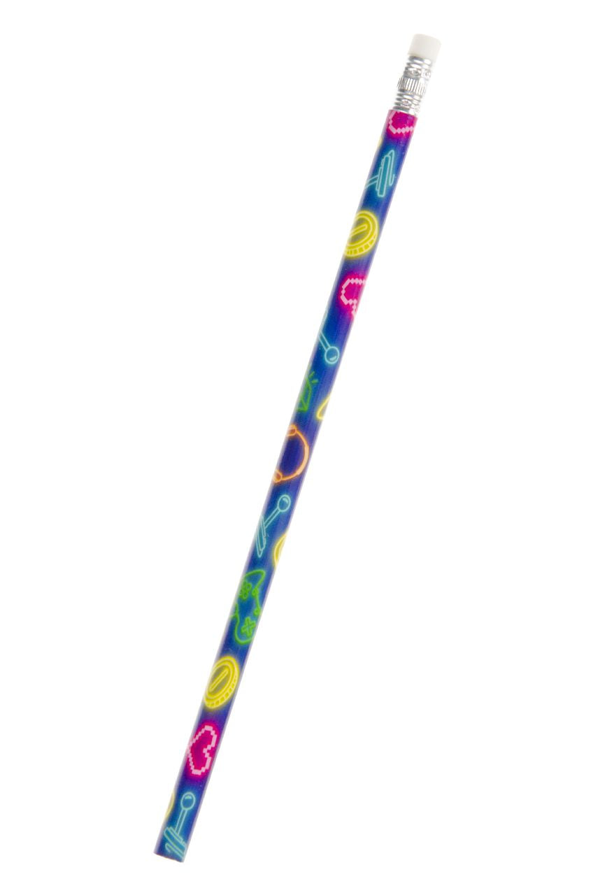 Pack of 12 Gamer Design Pencils with Eraser