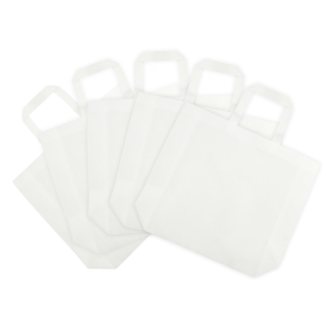 Pack of 25 White Coloured 40x30x10cm Non-Woven Bags with Handle