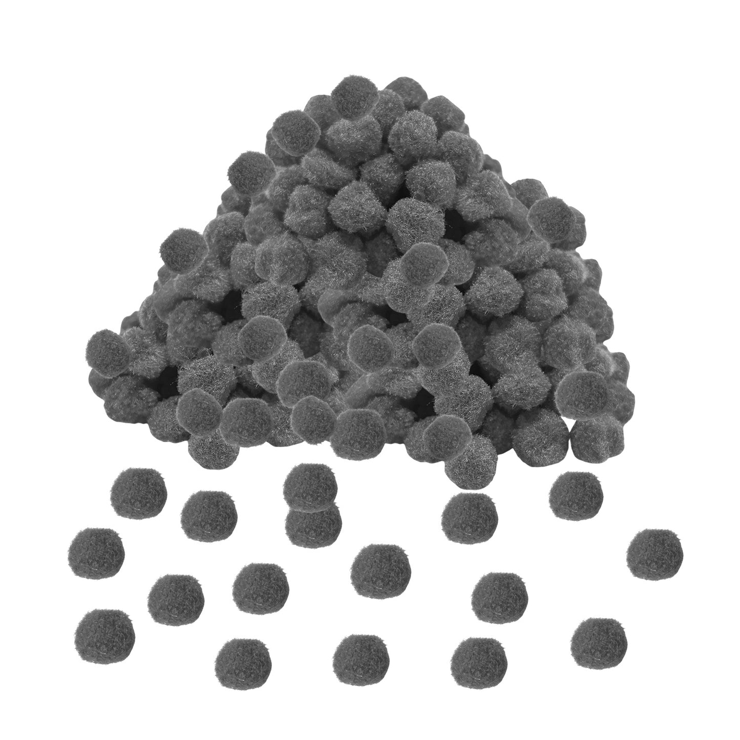 Pack of 250 Grey Pom Poms 1.5cm – Soft Fluffy Craft Balls