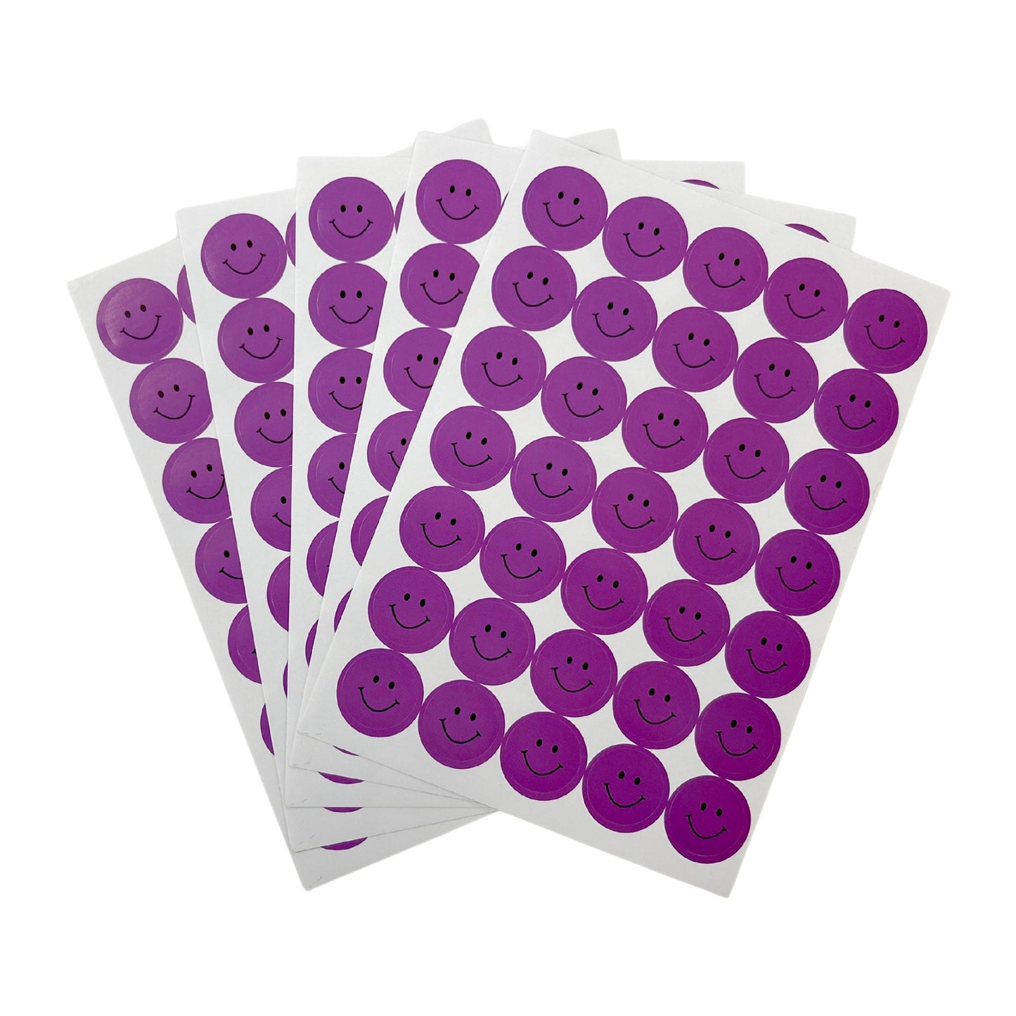 Pack of 5040 Purple Smile Face 24mm Self-Adhesive Labels