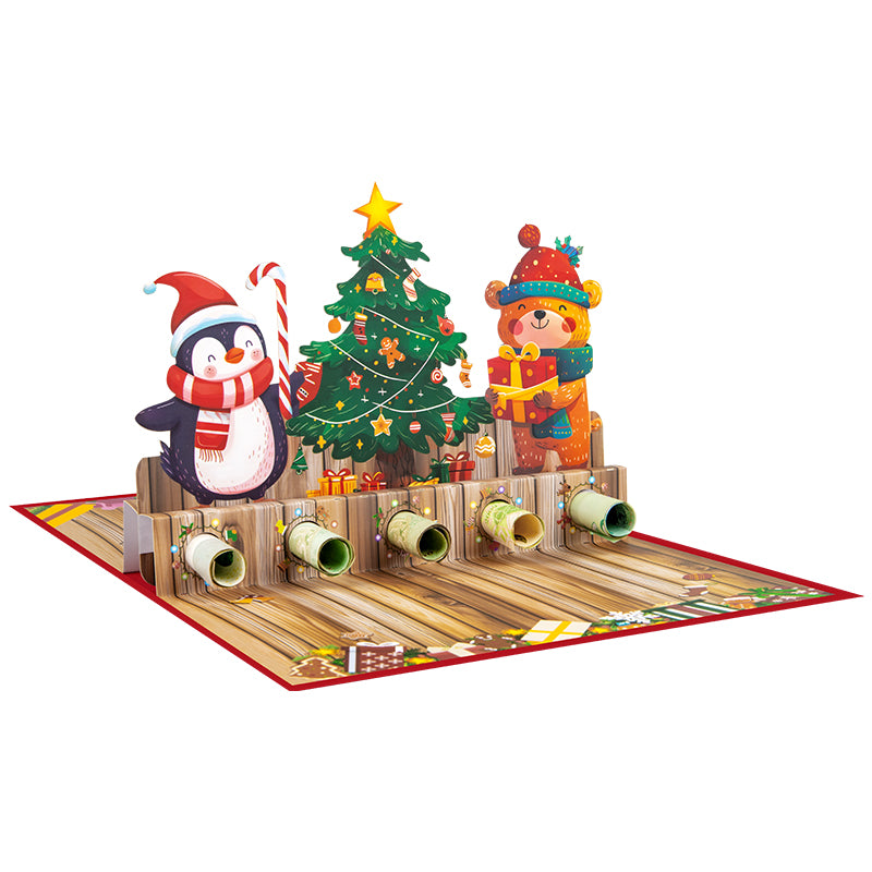 Festive Friends Money Gift 3D Pop Up Christmas Card