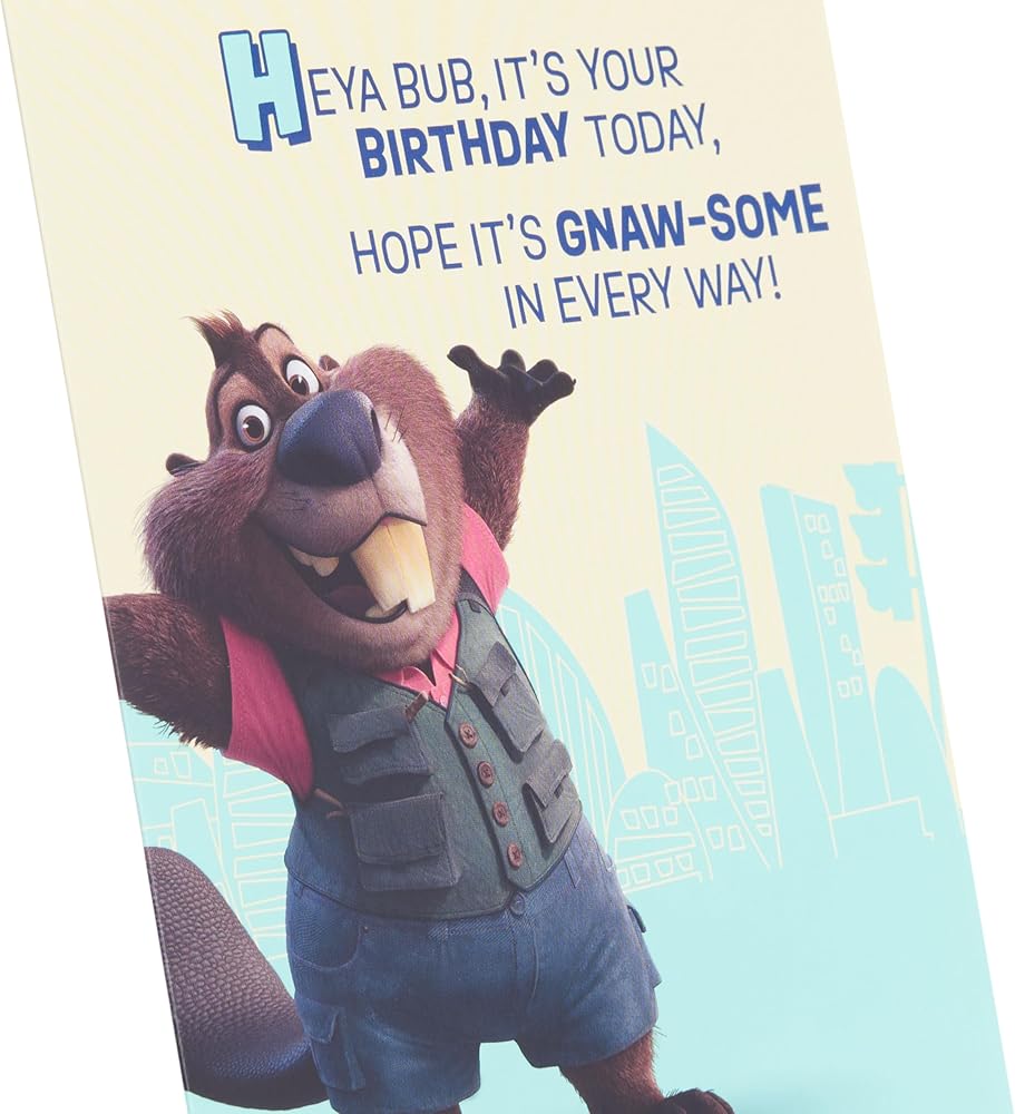 Disney Zootropolis 2 Nibbles Maplestick Design Birthday Card