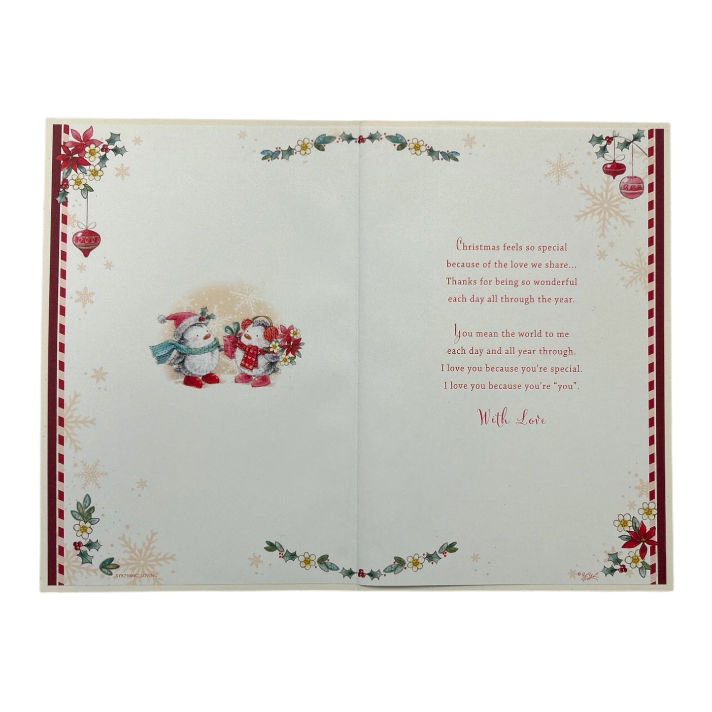 With Love to My Partner Penguins Festive Design Christmas Card