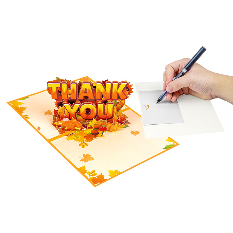 Pumpkin & Petals Seasonal Thank You Pop Up Greeting Card