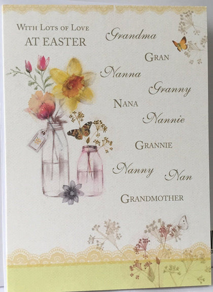 At Easter Grandma, Gran Nan Nanna.. Easter Greetings Card