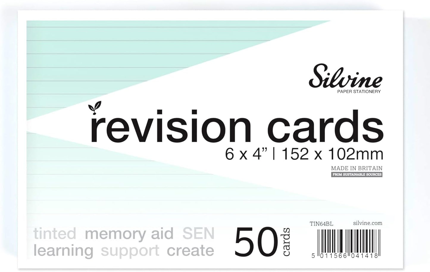 Pack of 50 6x4" SEN Blue Lined Dyslexia Record Cards
