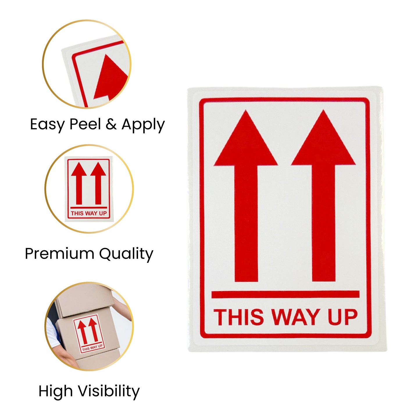 Pack of 36 This Way UP Self-Adhesive Labels 80x110mm