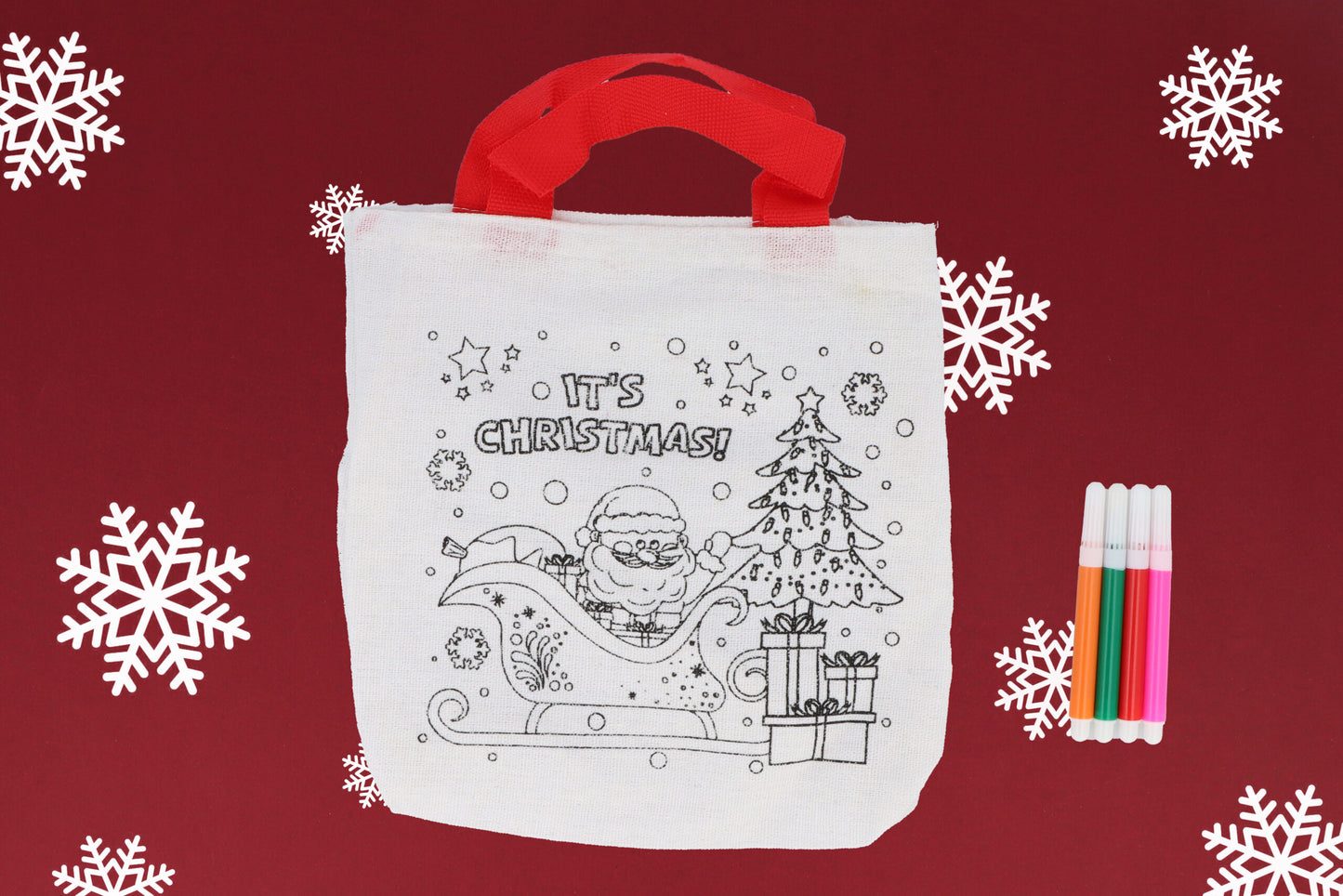 Christmas Colour-Your-Own Tote Bag (22cm x 20cm)
