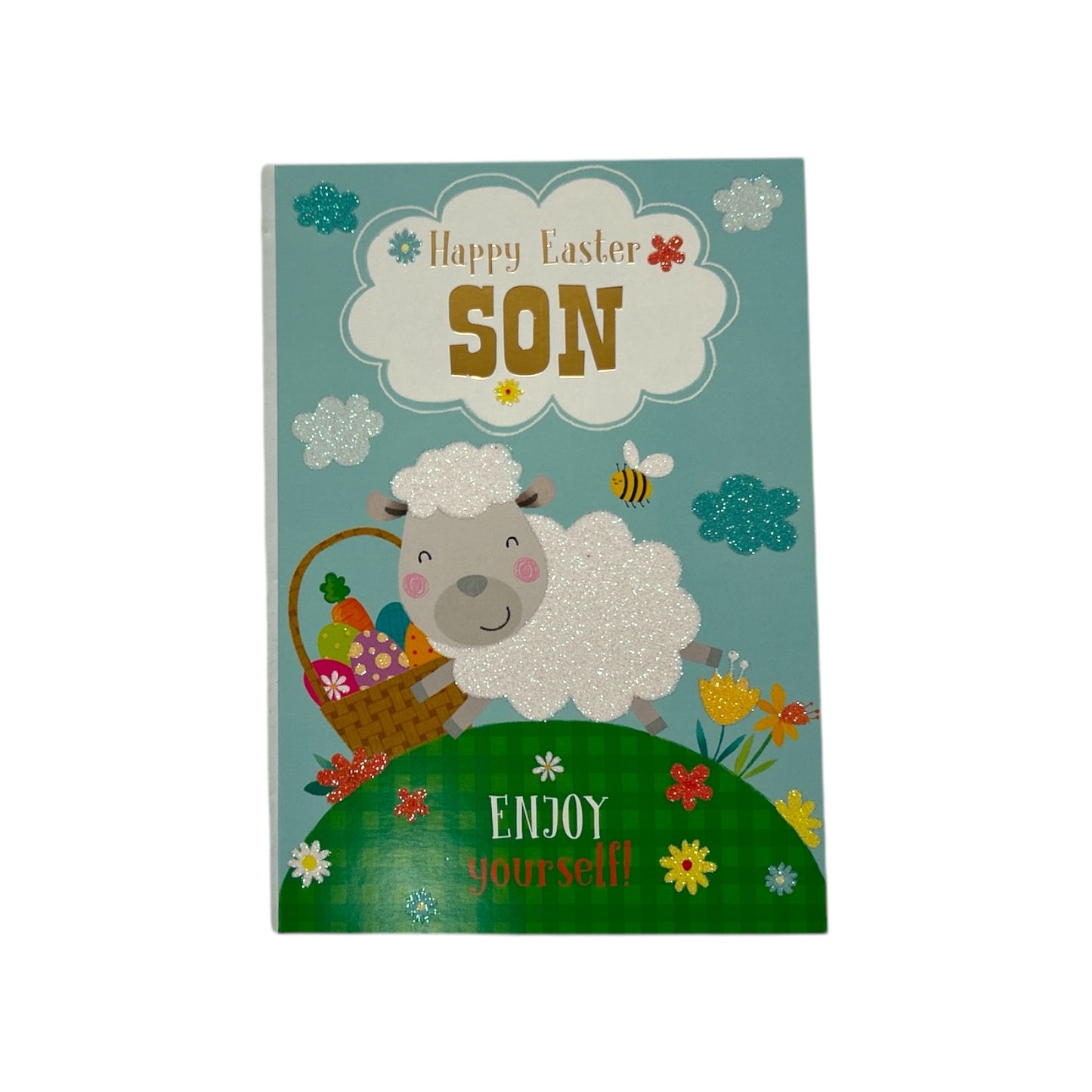 For Son Cute Lamb with Eggs Design Easter Card
