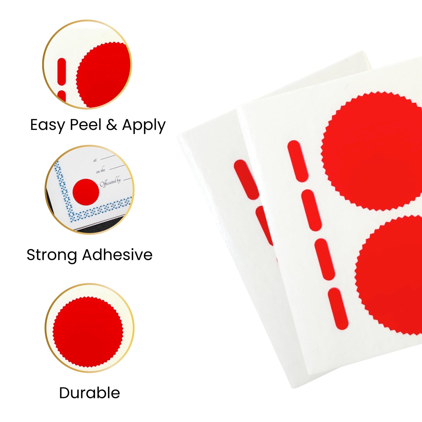 Pack of 72 Red Company Seal Labels 50mm