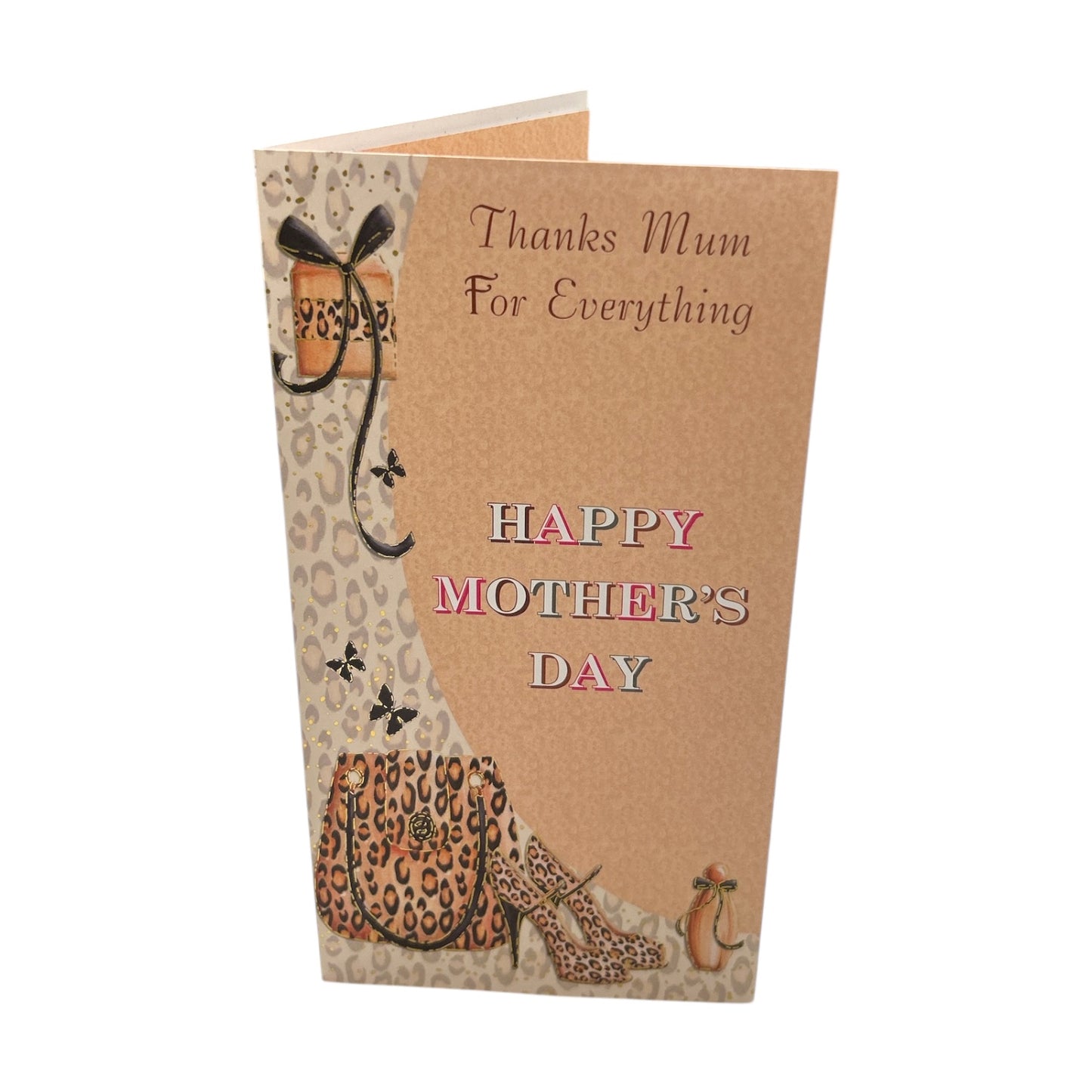 Thanks Mum For Everything Animal Print Design Mother's Day Card