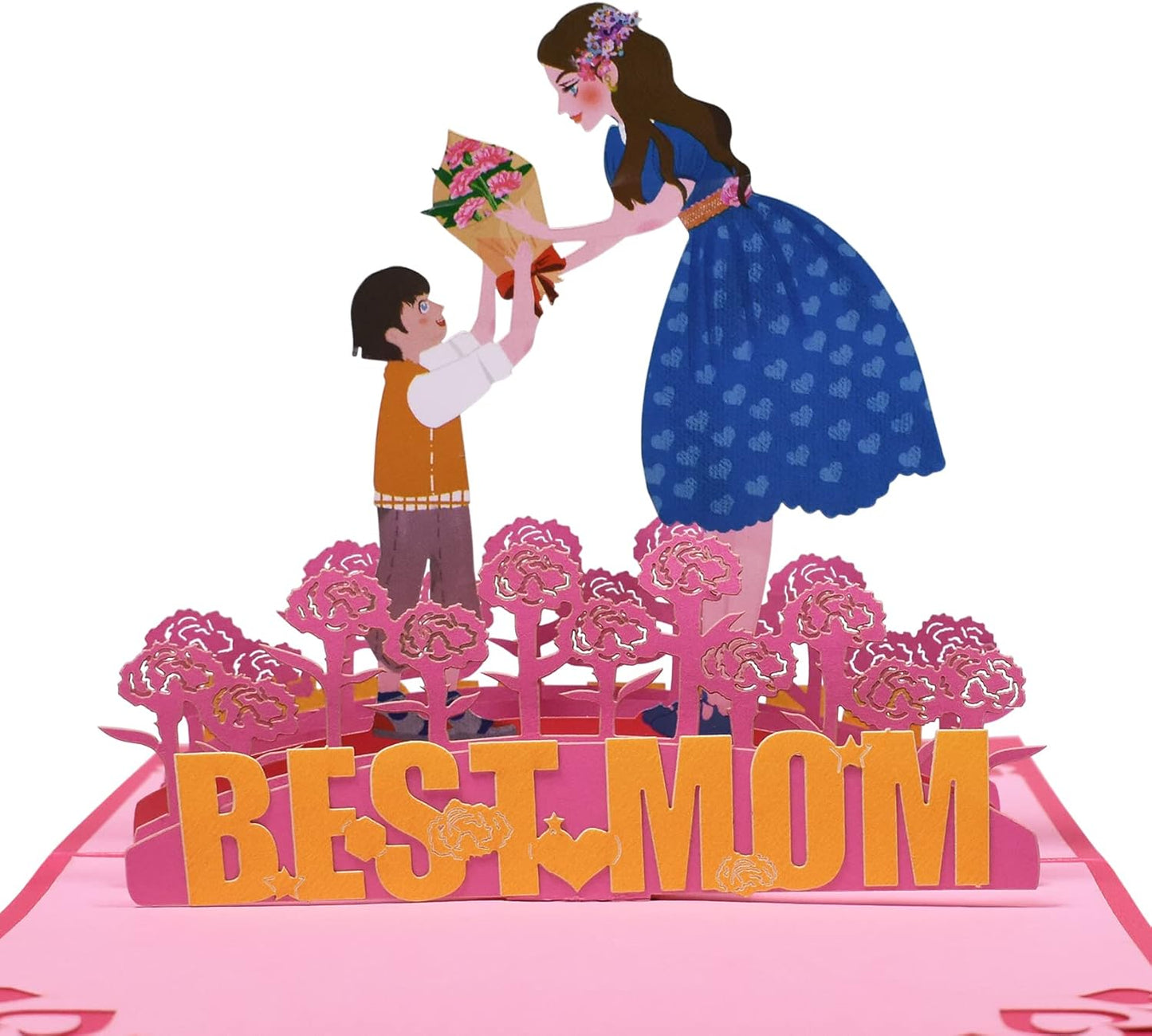 Best Mom & Kids Heartfelt 3D Pop Up Mother's Day Card