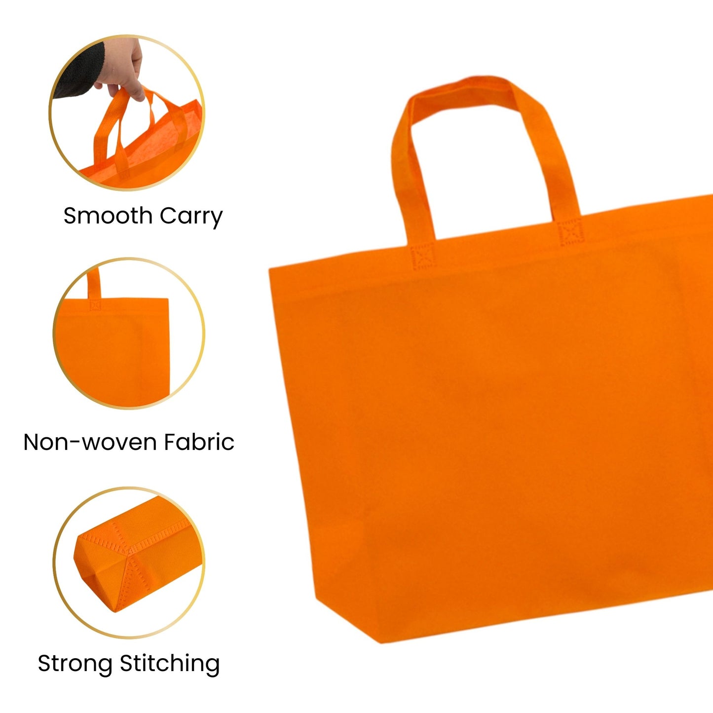 Pack of 25 Grey Coloured 45x35x12cm Non-Woven Bags with Handle