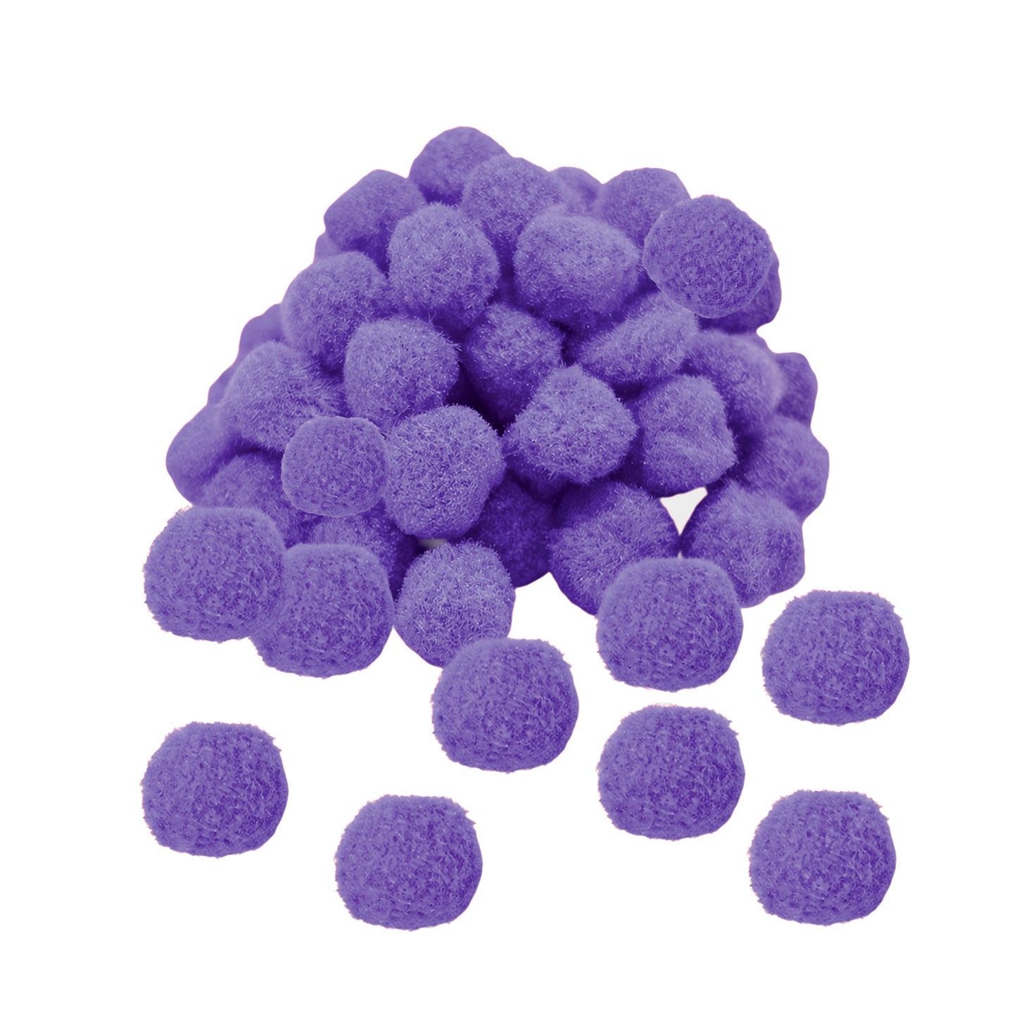 Pack of 50 Light Purple Pom Poms 1.5cm – Soft Fluffy Craft Balls
