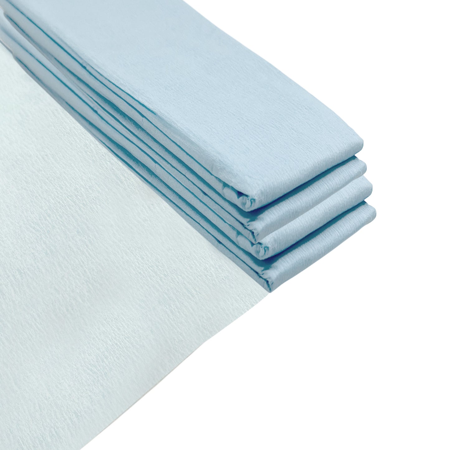 Pack of 5 Baby Blue Crepe Paper Sheets 50cm x 2m 17GSM 35% Stretch Craft Paper