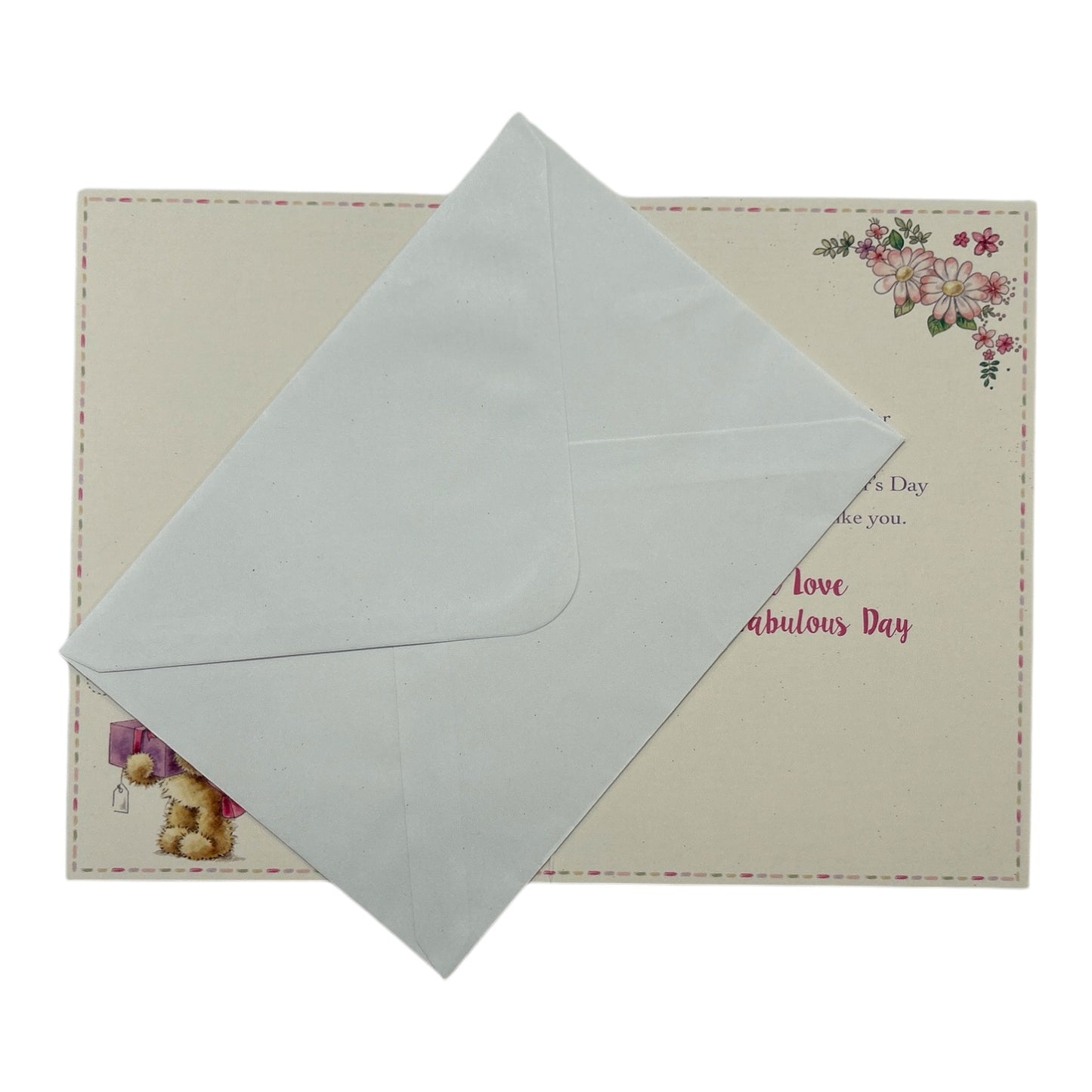 To My Wife Teddy Holding Gift Design Mother's Day Card