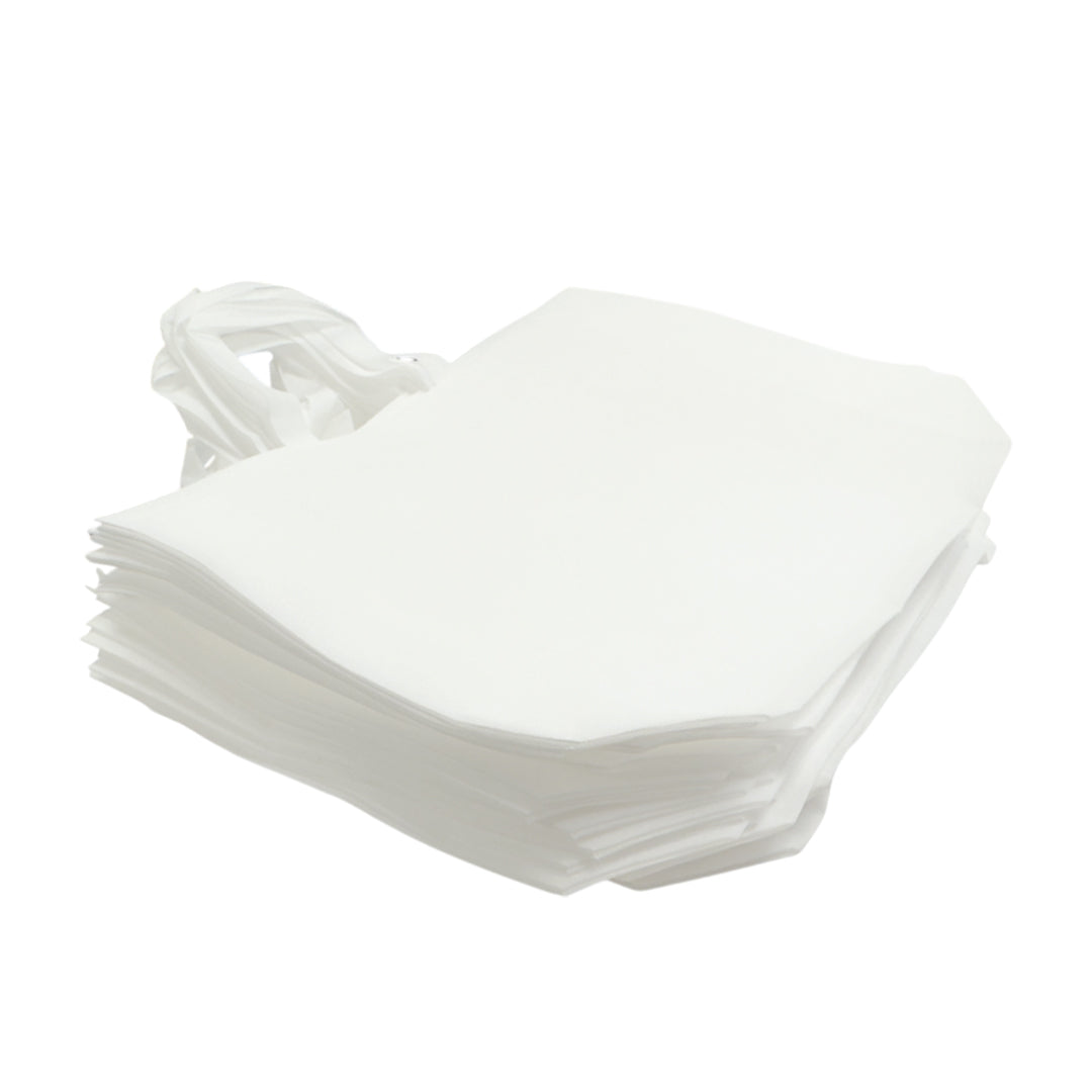 Pack of 25 White Coloured 45x35x12cm Non-Woven Bags with Handle