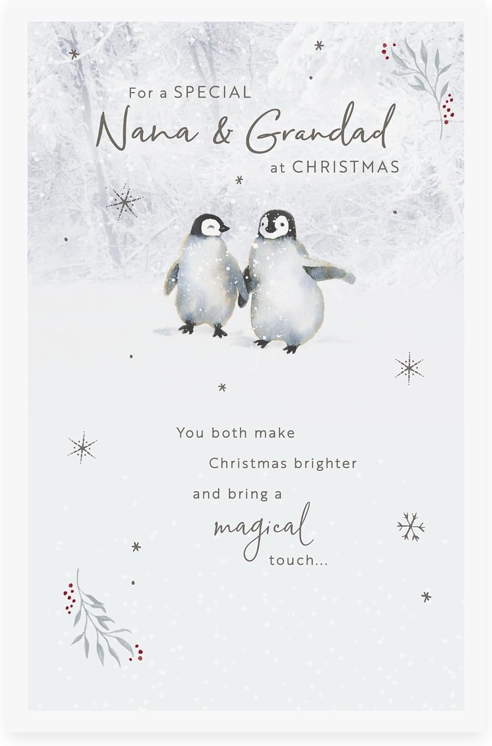 Penguins Design Nana & Grandad Christmas Card
