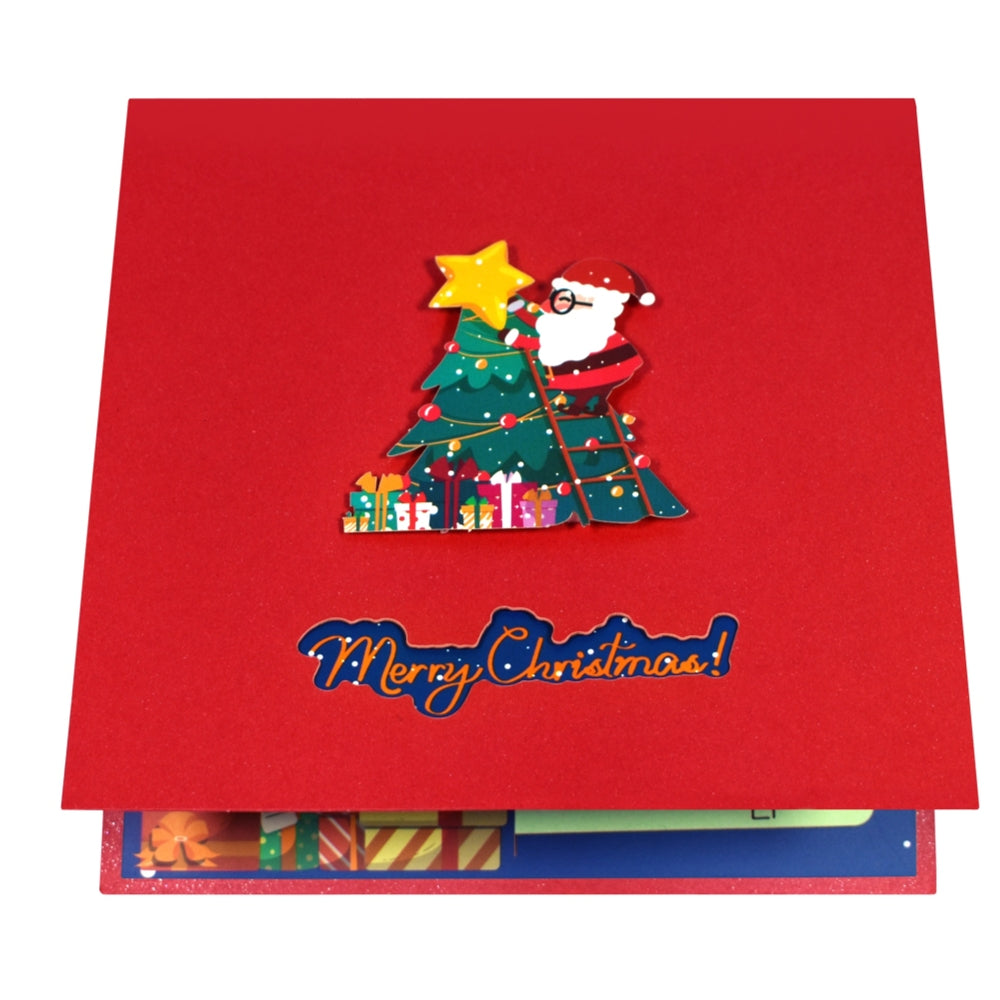 Santa Driving a Red Car Festive 3D Pop Up Christmas Card