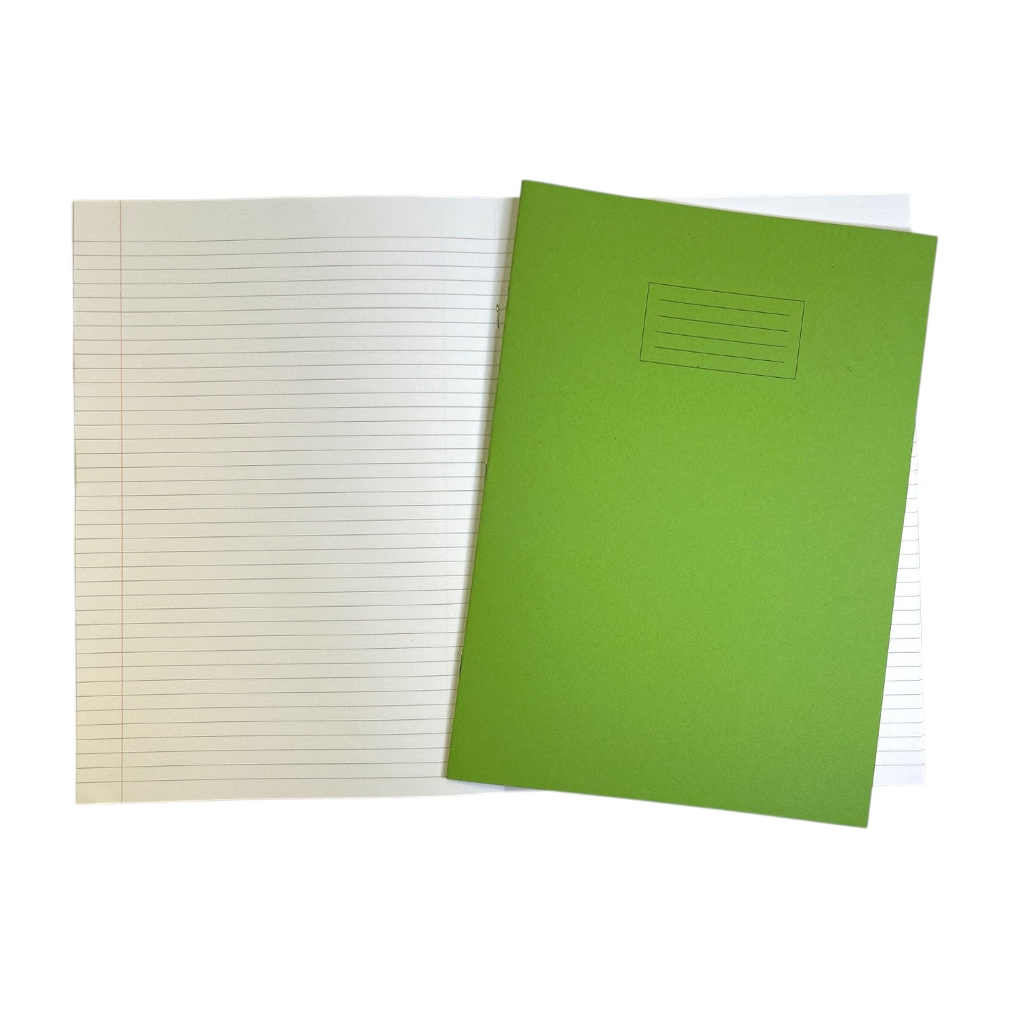 Janrax A4+ Green 48 Page Feint Ruled and Margin Exercise Book WF Paper with 225gsm Manilla Cover 240x340mm Workbook