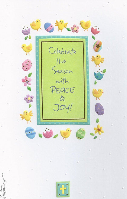 Celebrate the Season with Peace & Joy ! Nice Verse Happy Easter Card