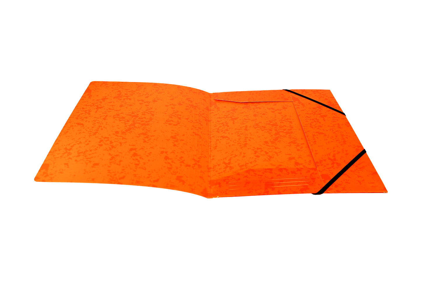 Pack of 12 A4 Orange Card 3 Flap Folders With Elastic Closure