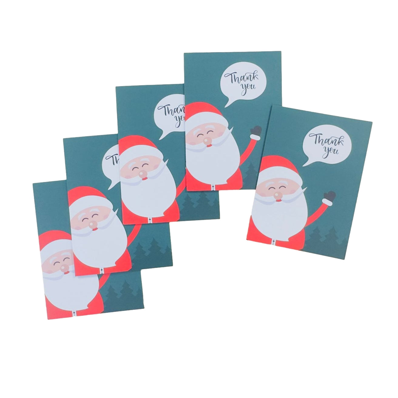 Pack of 20 Santa Small Blank Christmas Thank You Cards with Envelopes