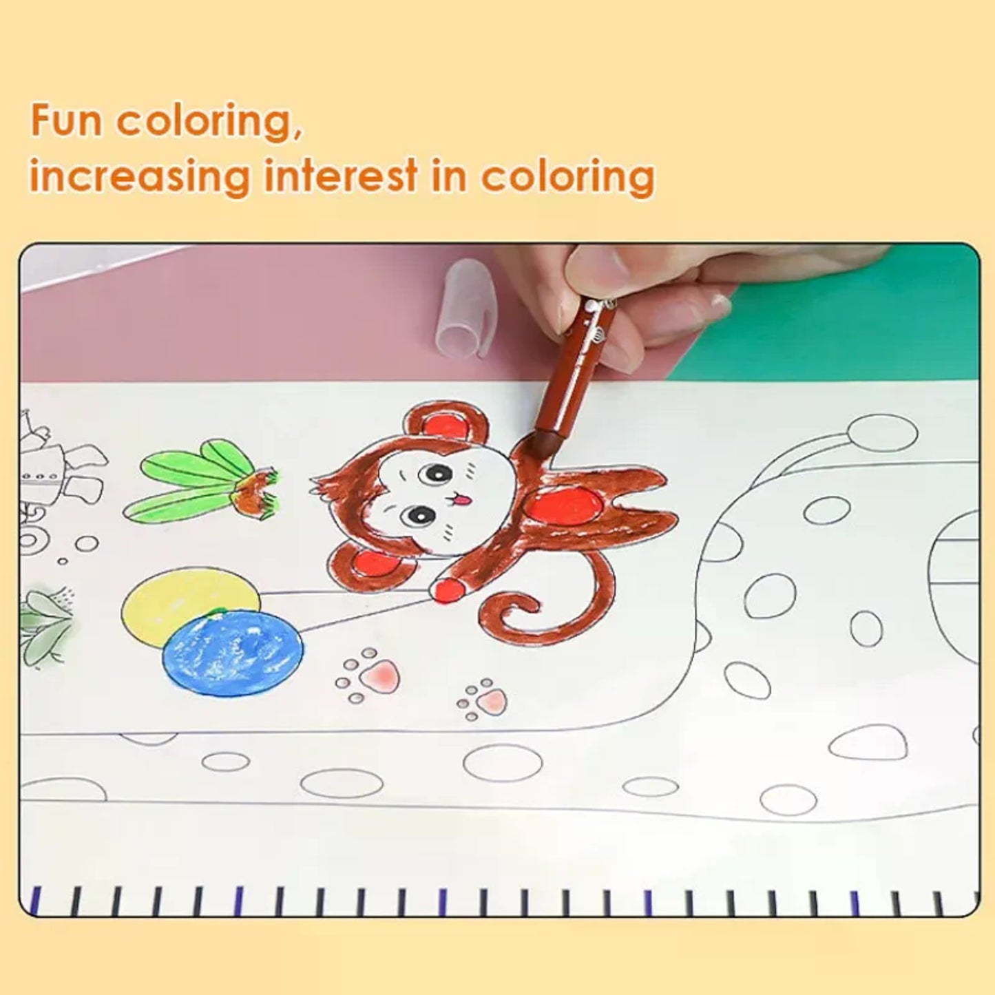 Doodling Height Chart Sticker And Picture Scroll with Removable Glue