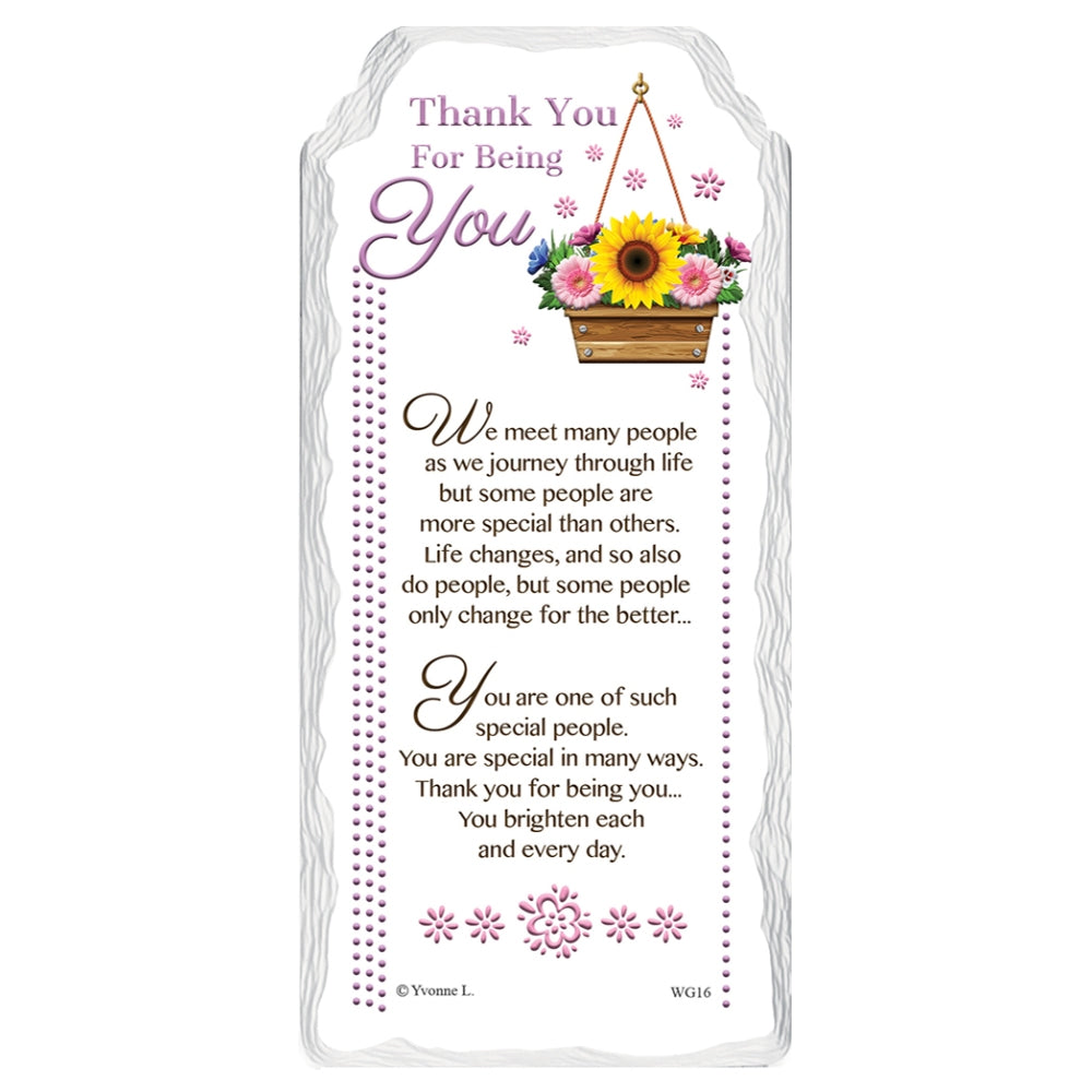 Thank You For Being You Sentimental Handcrafted Ceramic Plaque