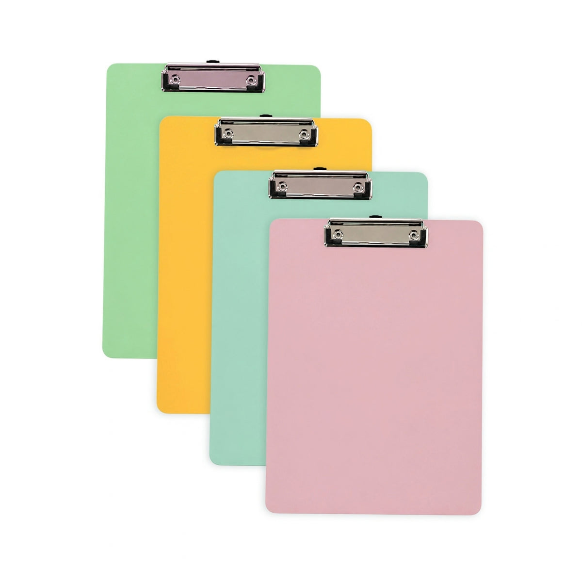 Pack of 4 Rigid Mdf A4 Erasable Assorted Coloured Whiteboard Clipboards