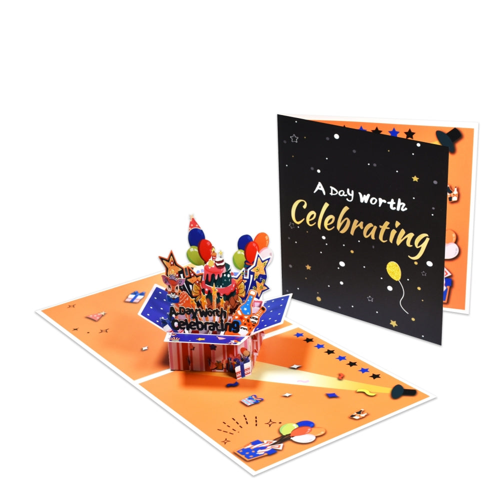 A Day Worth Celebrating! Celebration Burst 3D Pop Up Greeting Card