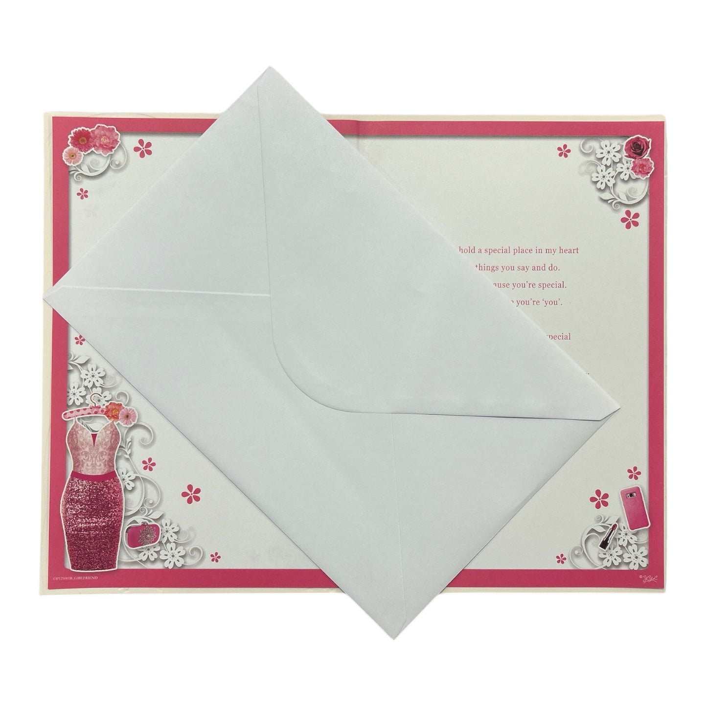 Girlfriend Pink Dress and Sandals Design Opacity Birthday Card