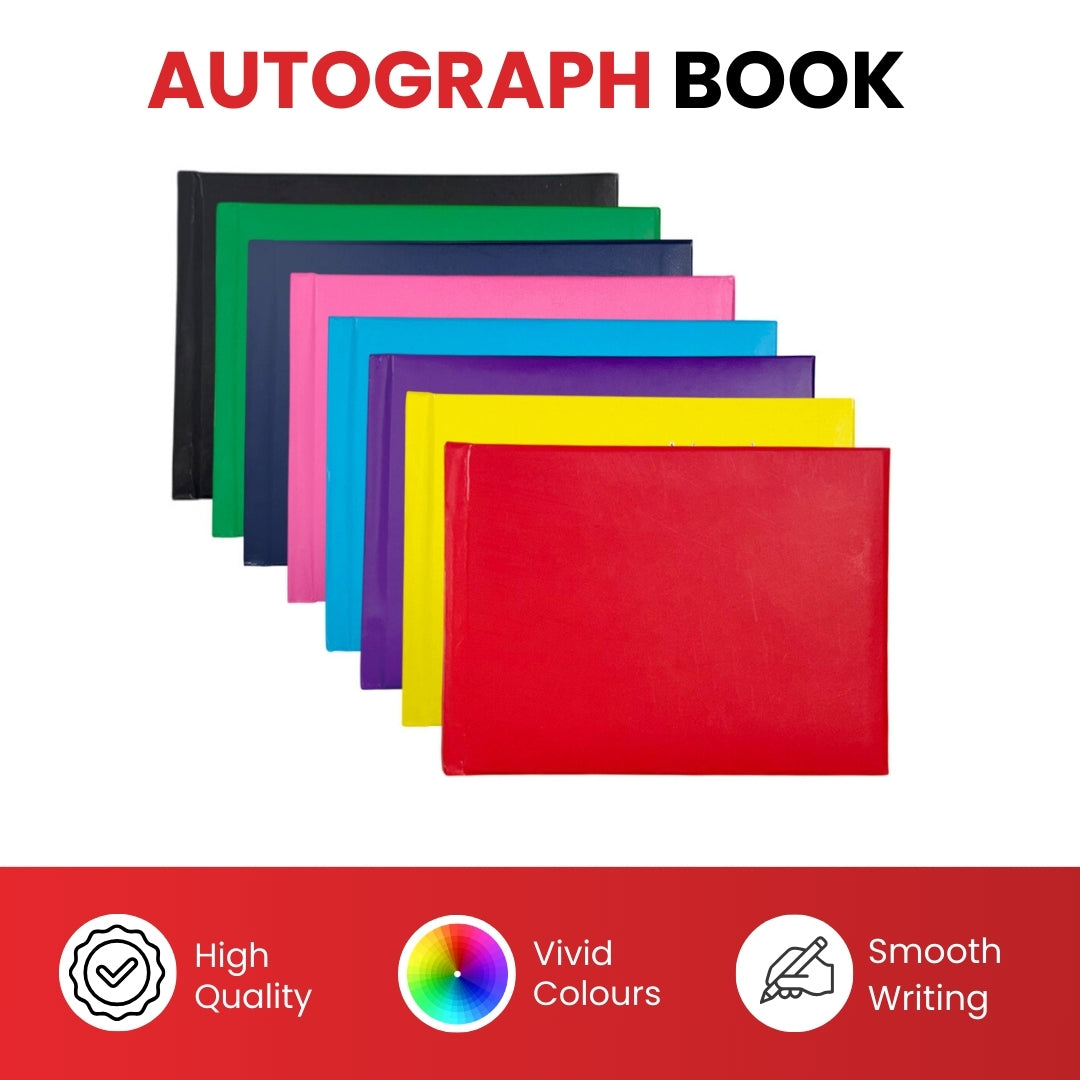 100 Pages Plain Cover Green Autograph Book – School Leavers Signature, End of Term Memory Book
