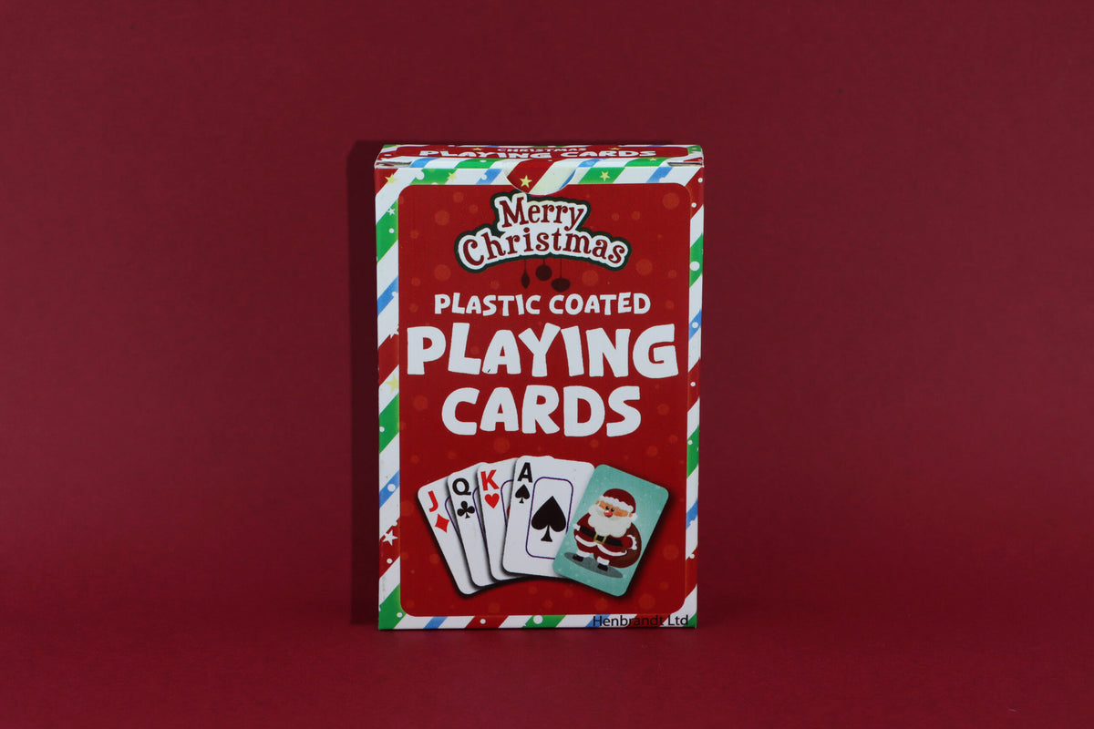 Pack of 12 Plastic Coated Christmas Playing Cards (9cm x 6cm) - Family Game Nights, Parties & Xmas Stocking Fillers