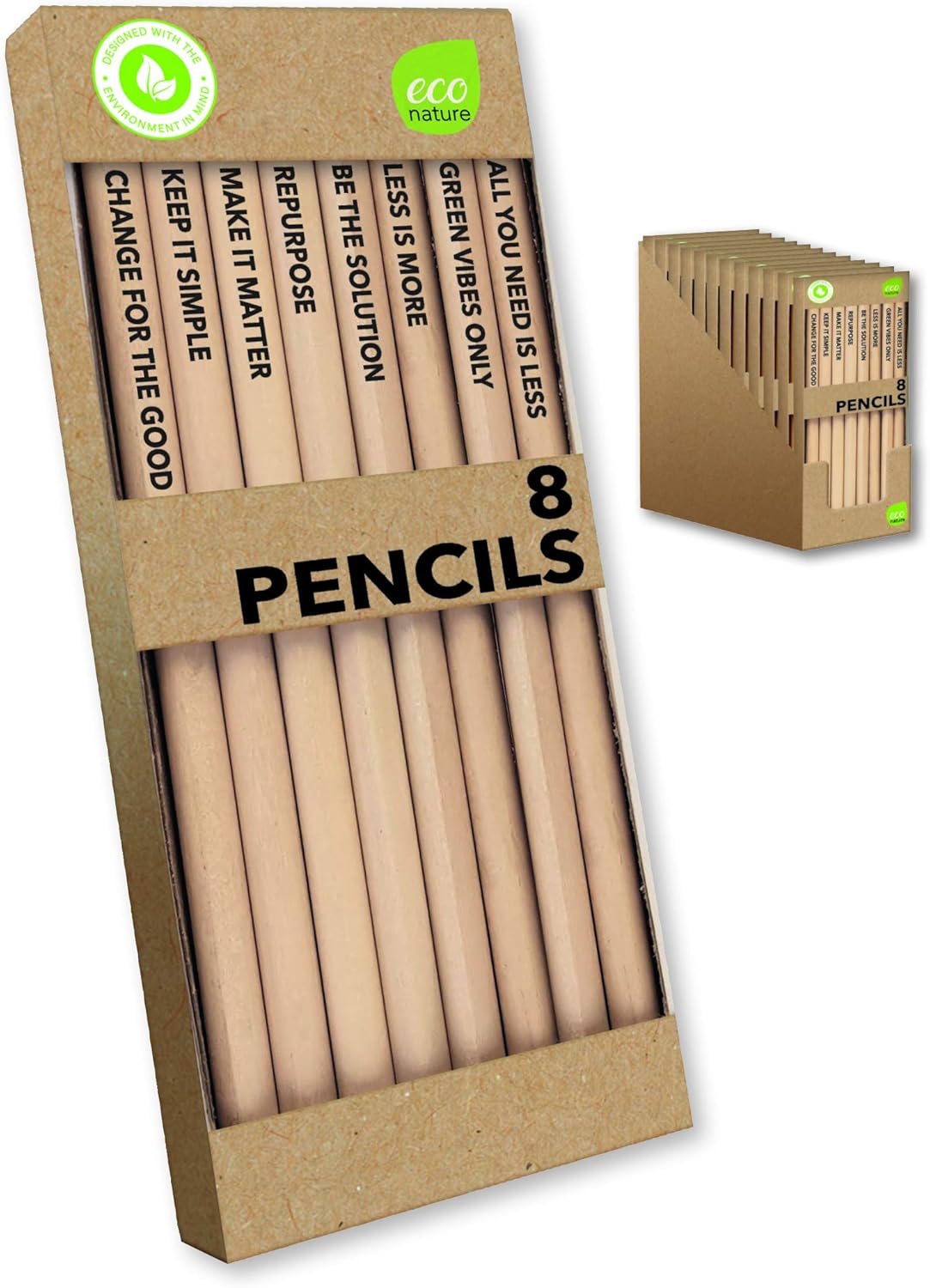 Pack of 8 Essentials Natural Pencils