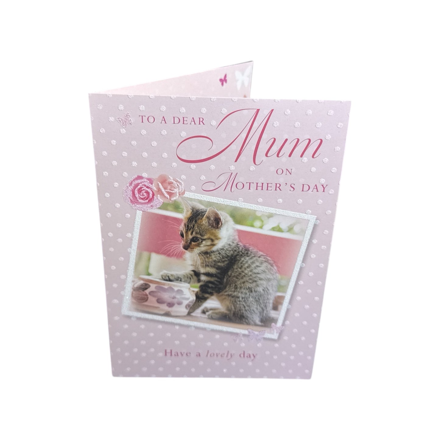 To Dear Mum Kitten Design Pink Mother's Day Card
