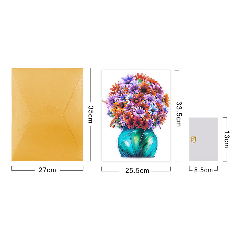 Daisy Delight Vibrant Pop Up Flower Vase Card