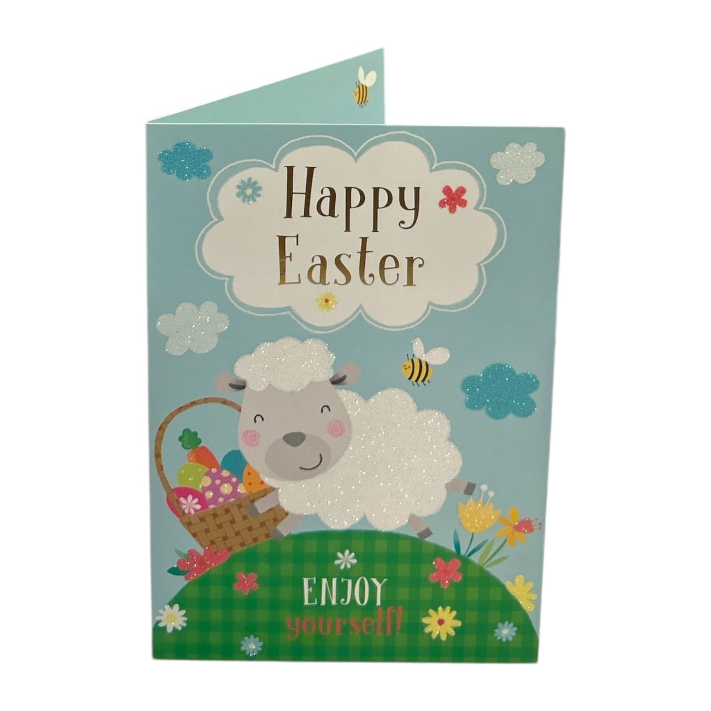 Cute Lamb with Eggs Design Open Easter Card