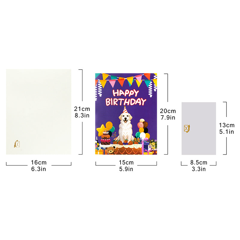 Party Pup 3D Dog on Cake Pop Up Birthday Card